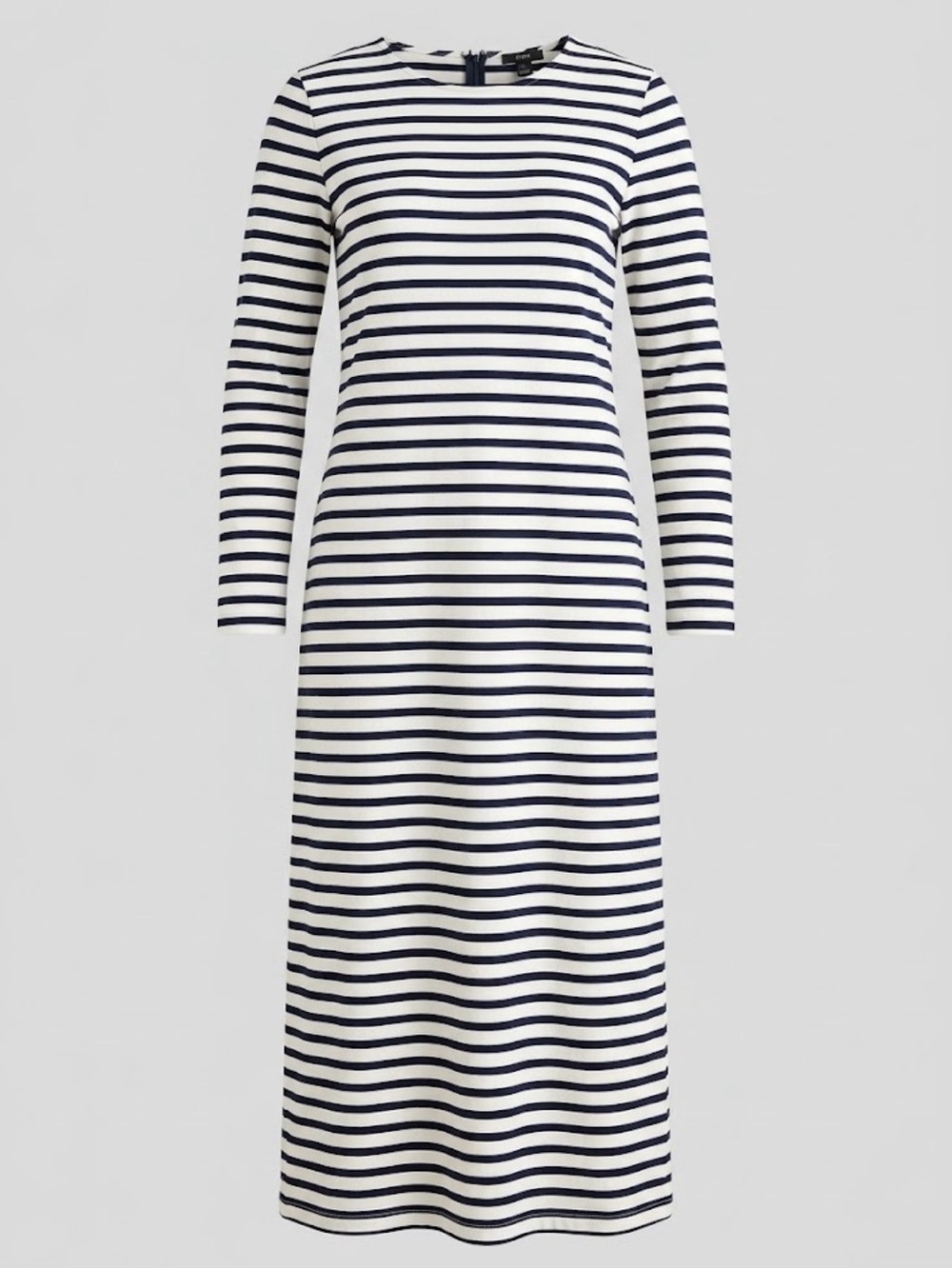 J.Crew Striped Long Sleeve Maxi Dress Size 12 Navy White